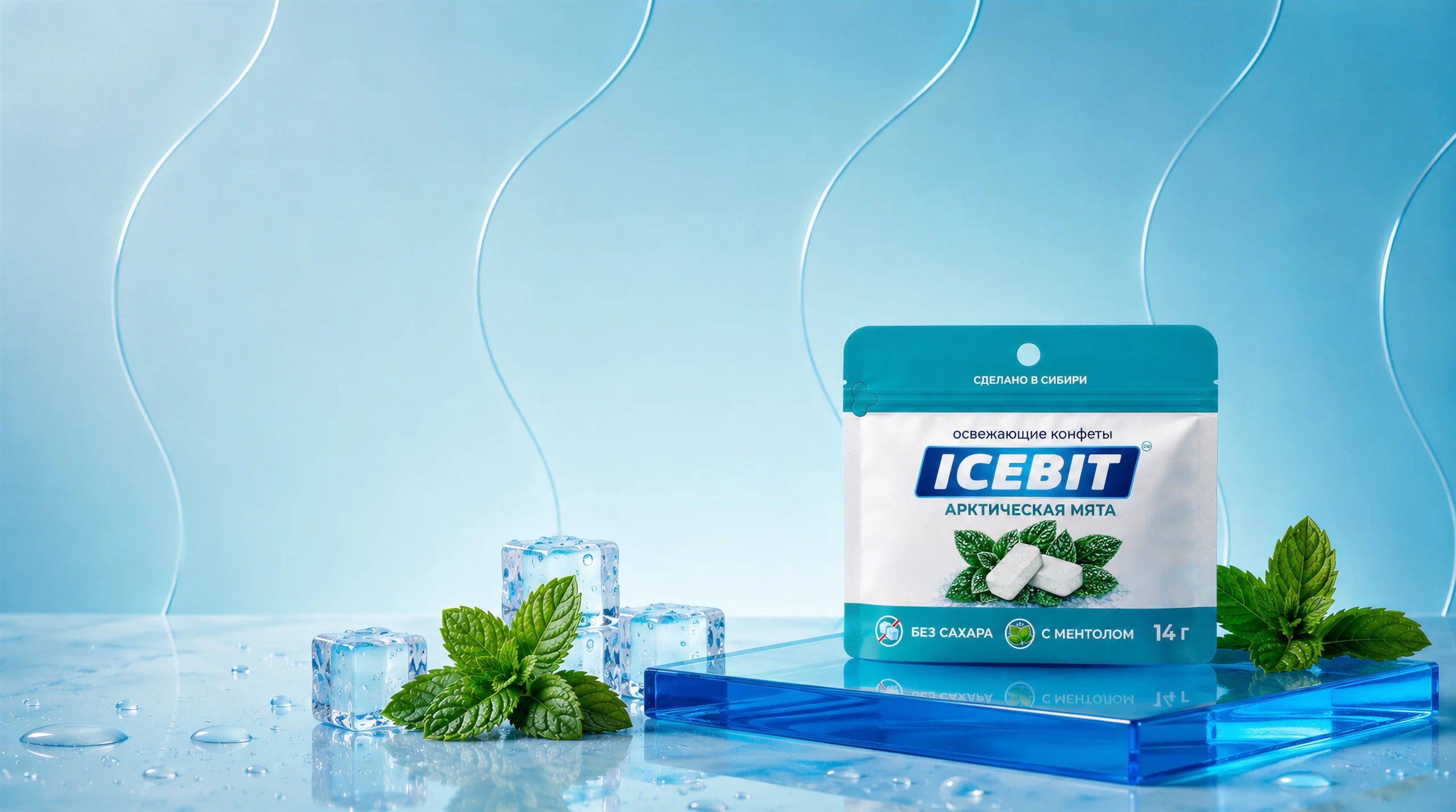 Освежающие конфеты ICEBIT со вкусами арктической мяты, лесных ягод и ананаса