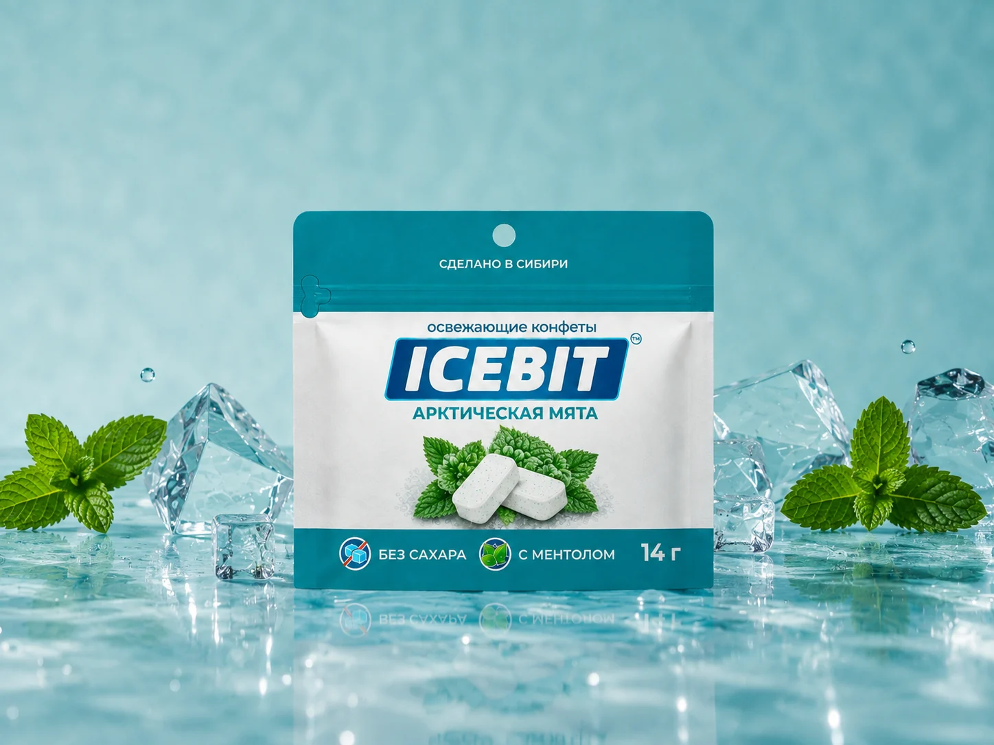 ICEBIT Арктическая мята в рекламной композиции